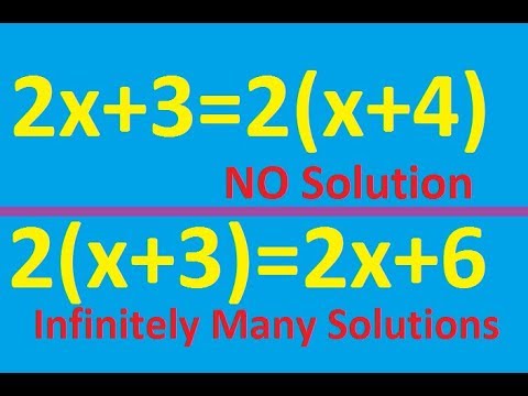 One solution, No solution, infinitely many