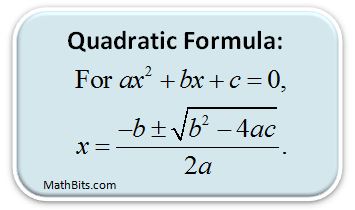 Quadratic Formula Review