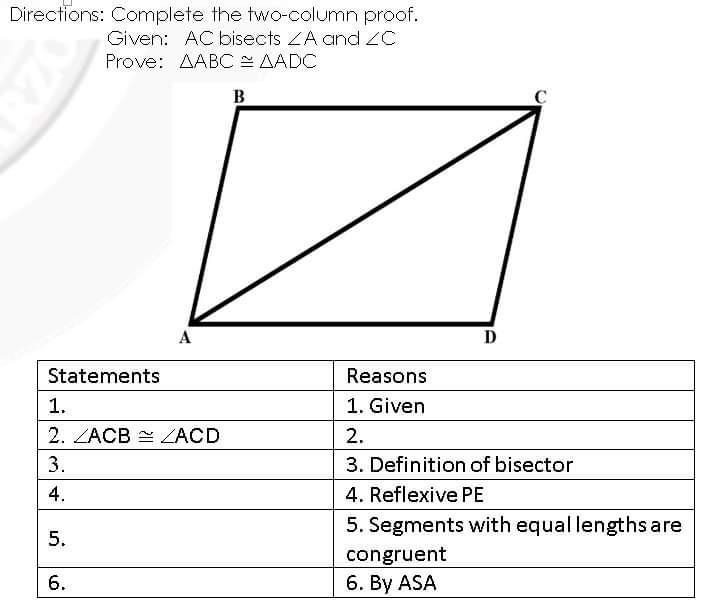 Geometry - 2 Column Proofs